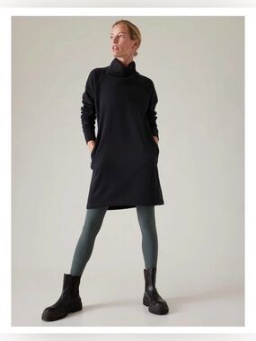 Athleta Cozy Karma Black Tunic Dress
